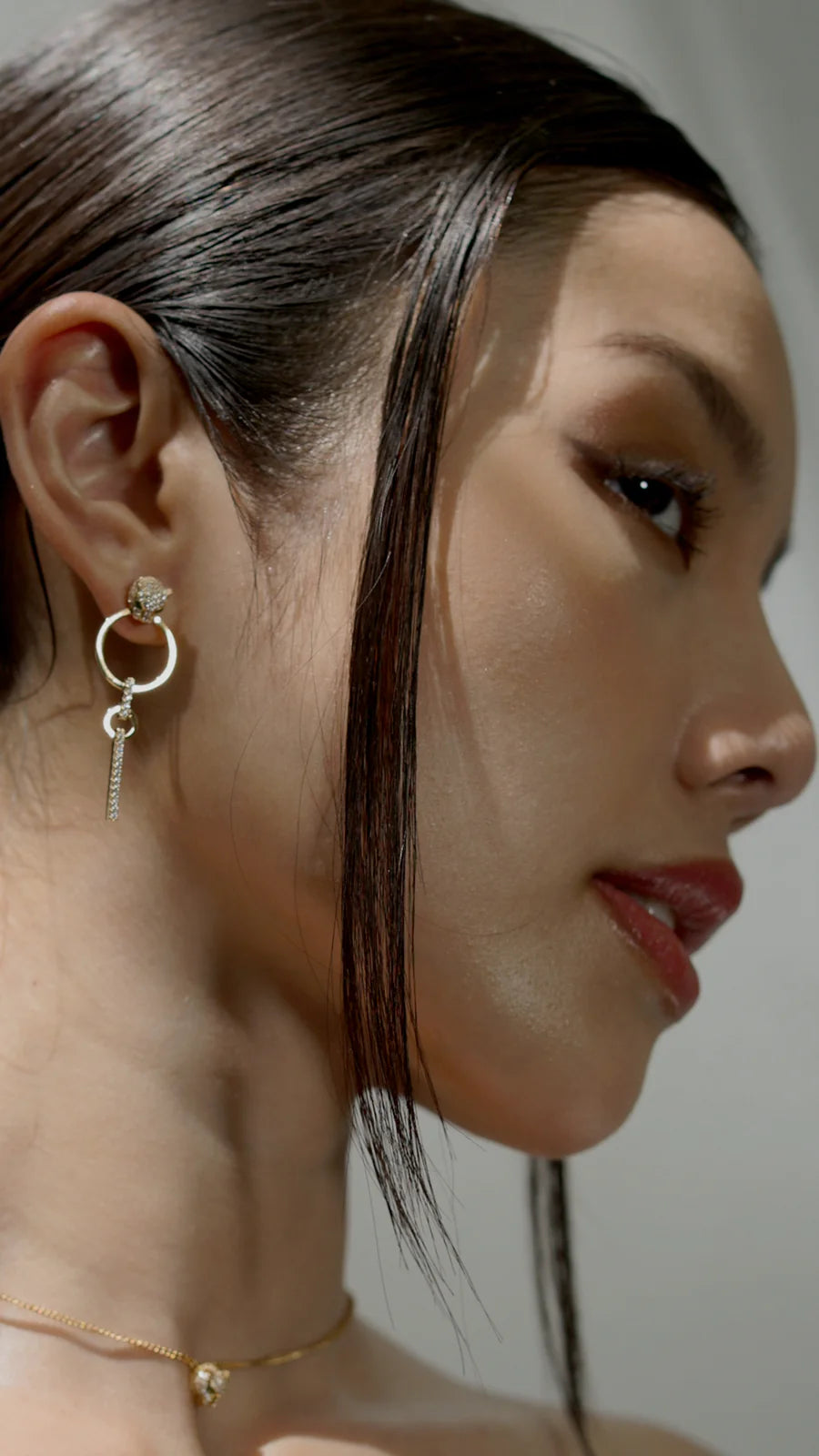 Gold Circle Dangle Tiger Earrings - ARTSY SILVER