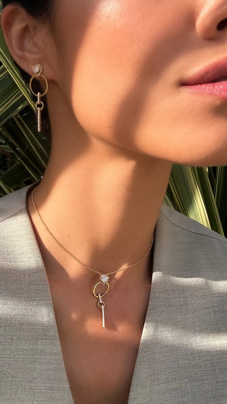 Gold Circle Dangle Tiger Earrings - ARTSY SILVER