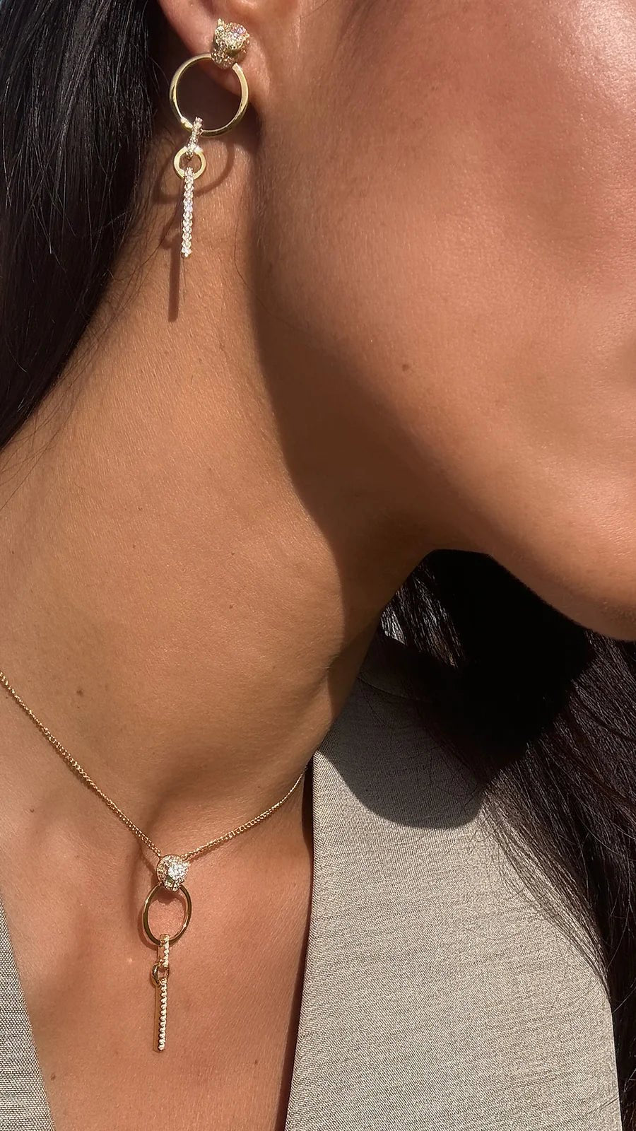 Gold Circle Dangle Tiger Earrings - ARTSY SILVER