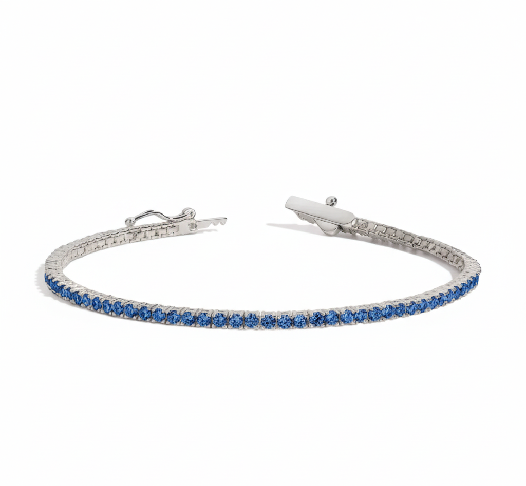Gold Plated Sapphire Tennis Bracelet