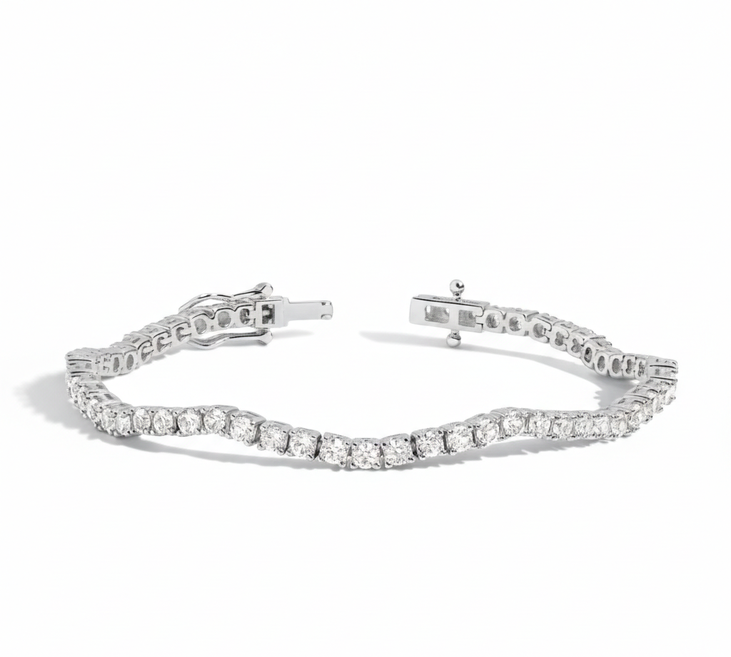 Golden Curve Tennis Bracelet