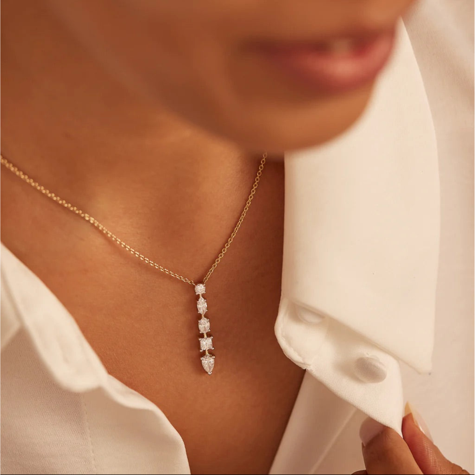 Golden Glow Zircon Necklace