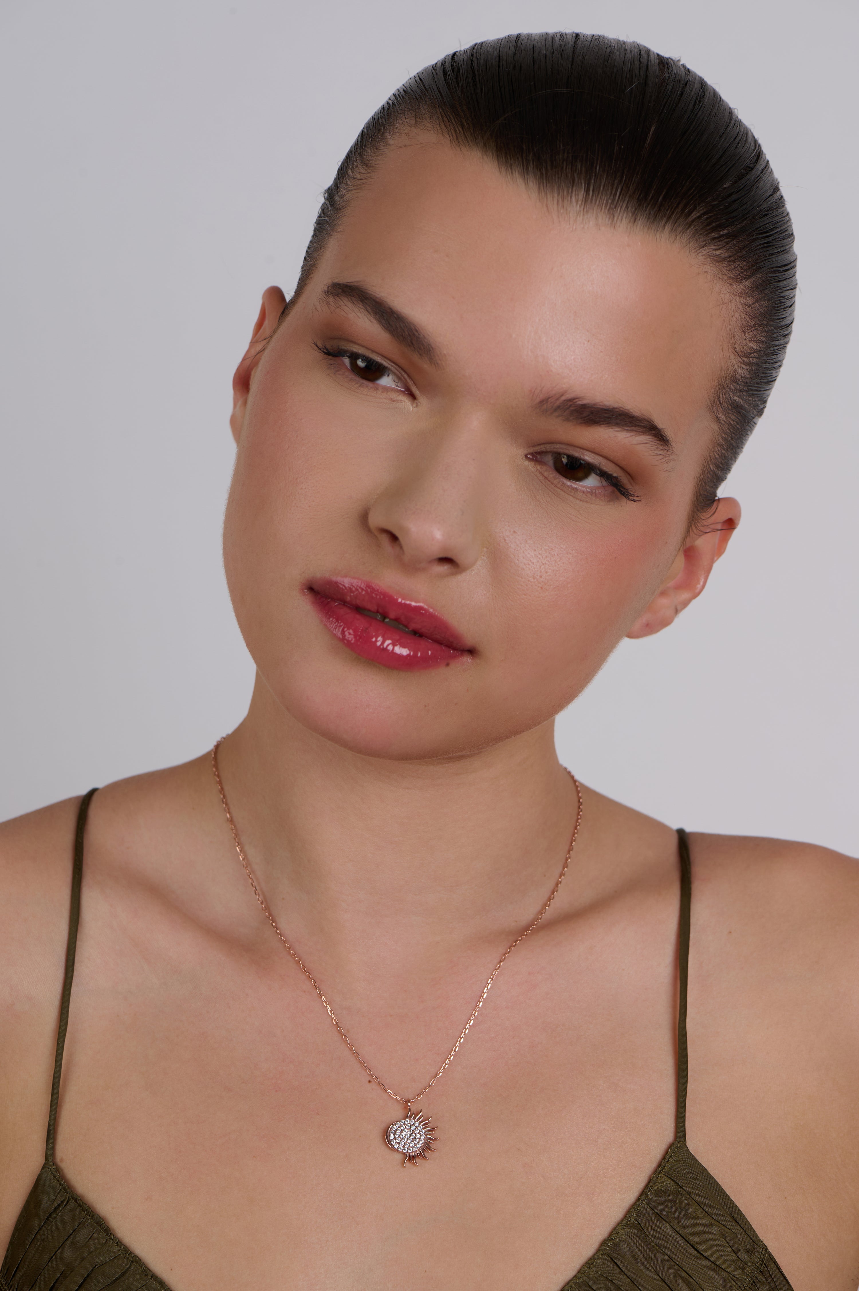 Half Sun Moon Necklace
