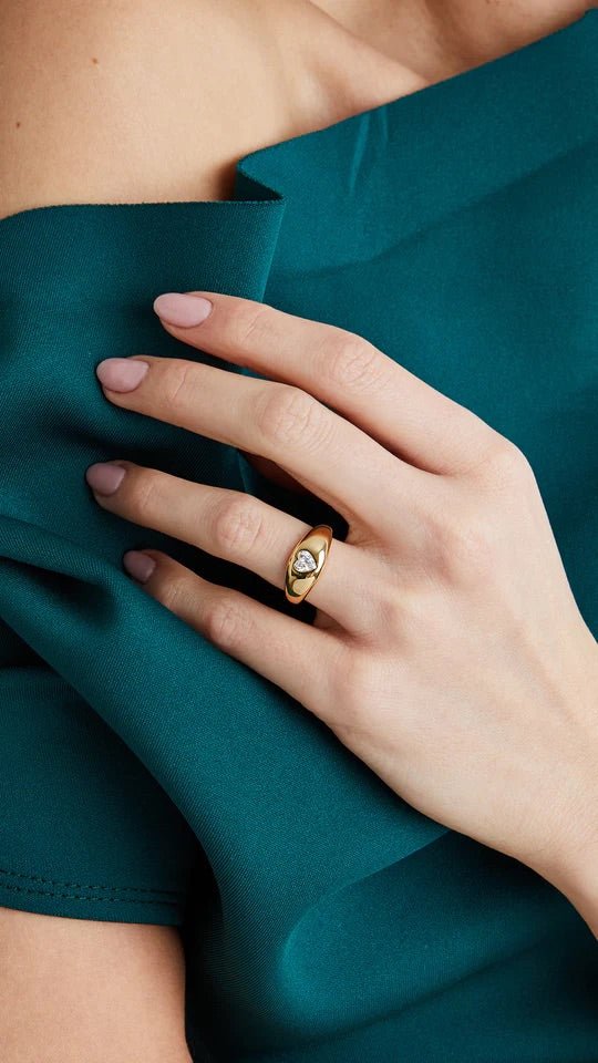 Babe Heart Signet Ring - ARTSY SILVER