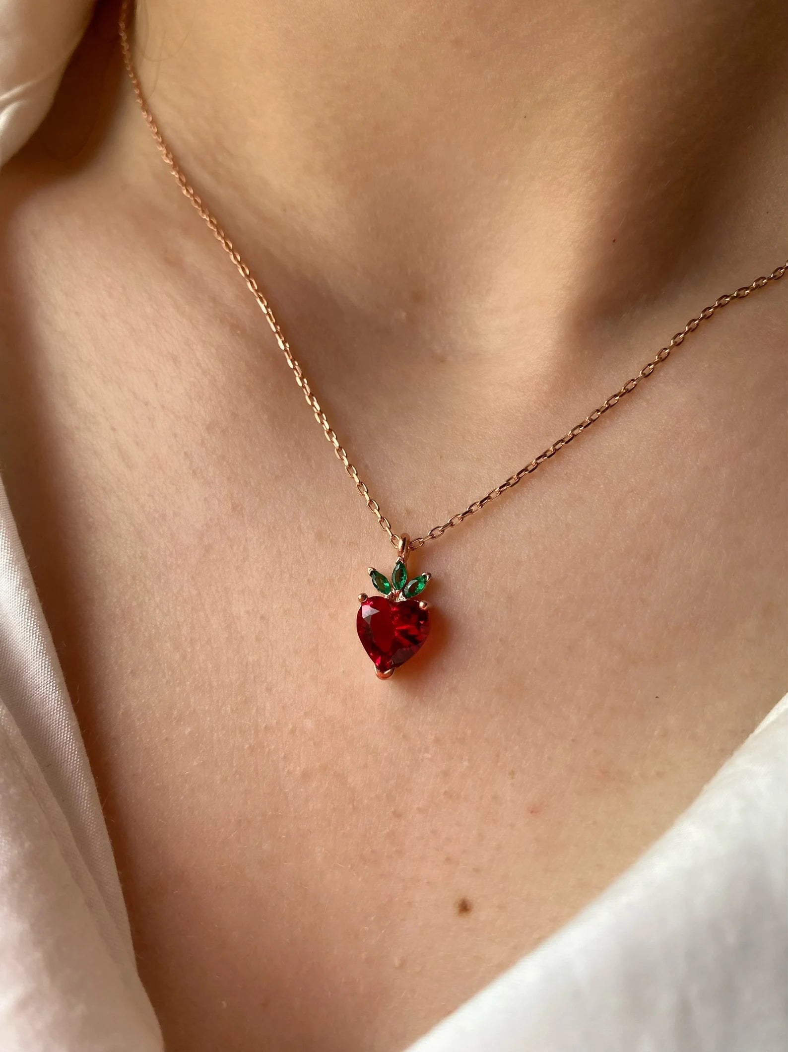 Heart Strawberry Necklace