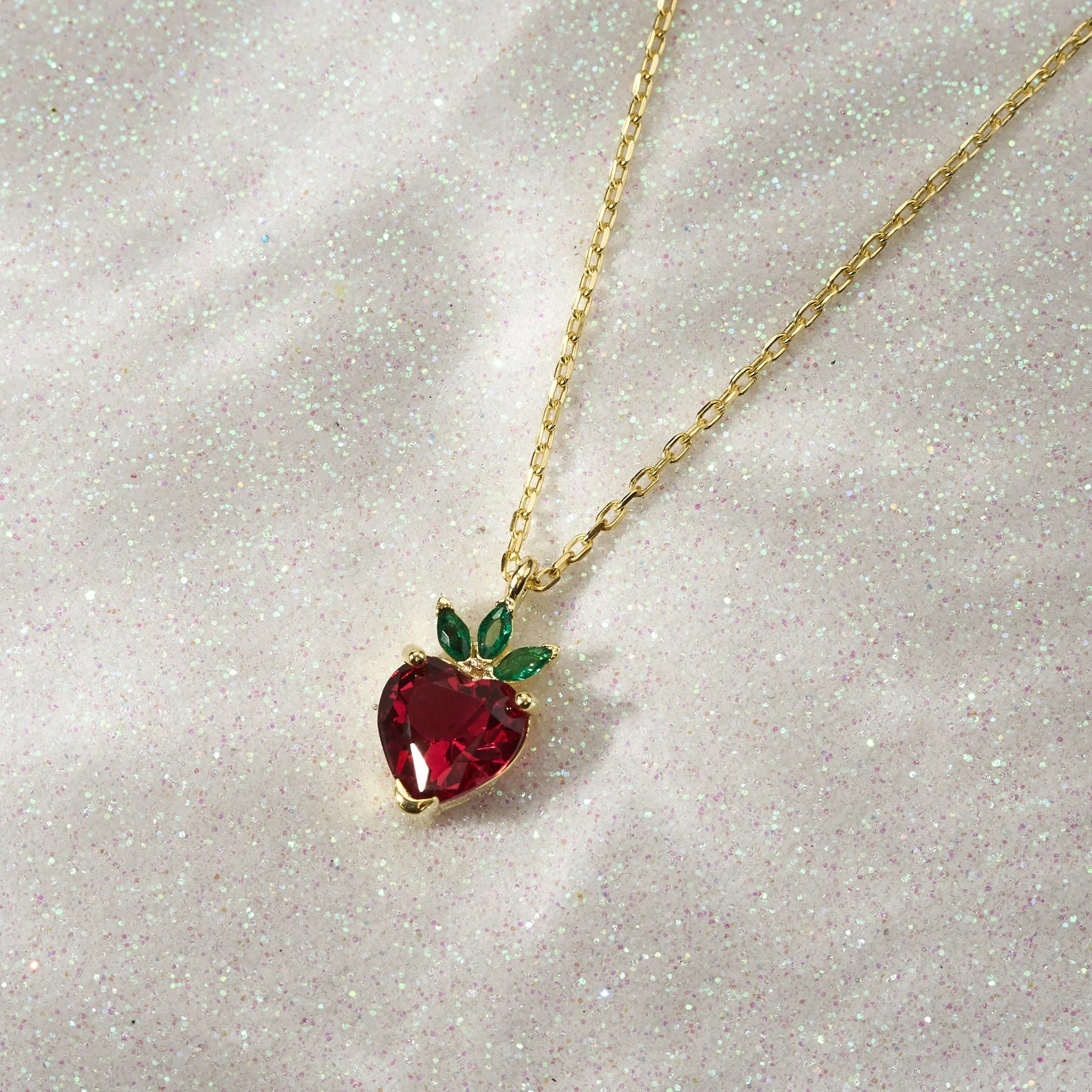 Heart Strawberry Necklace - ARTSY SILVER
