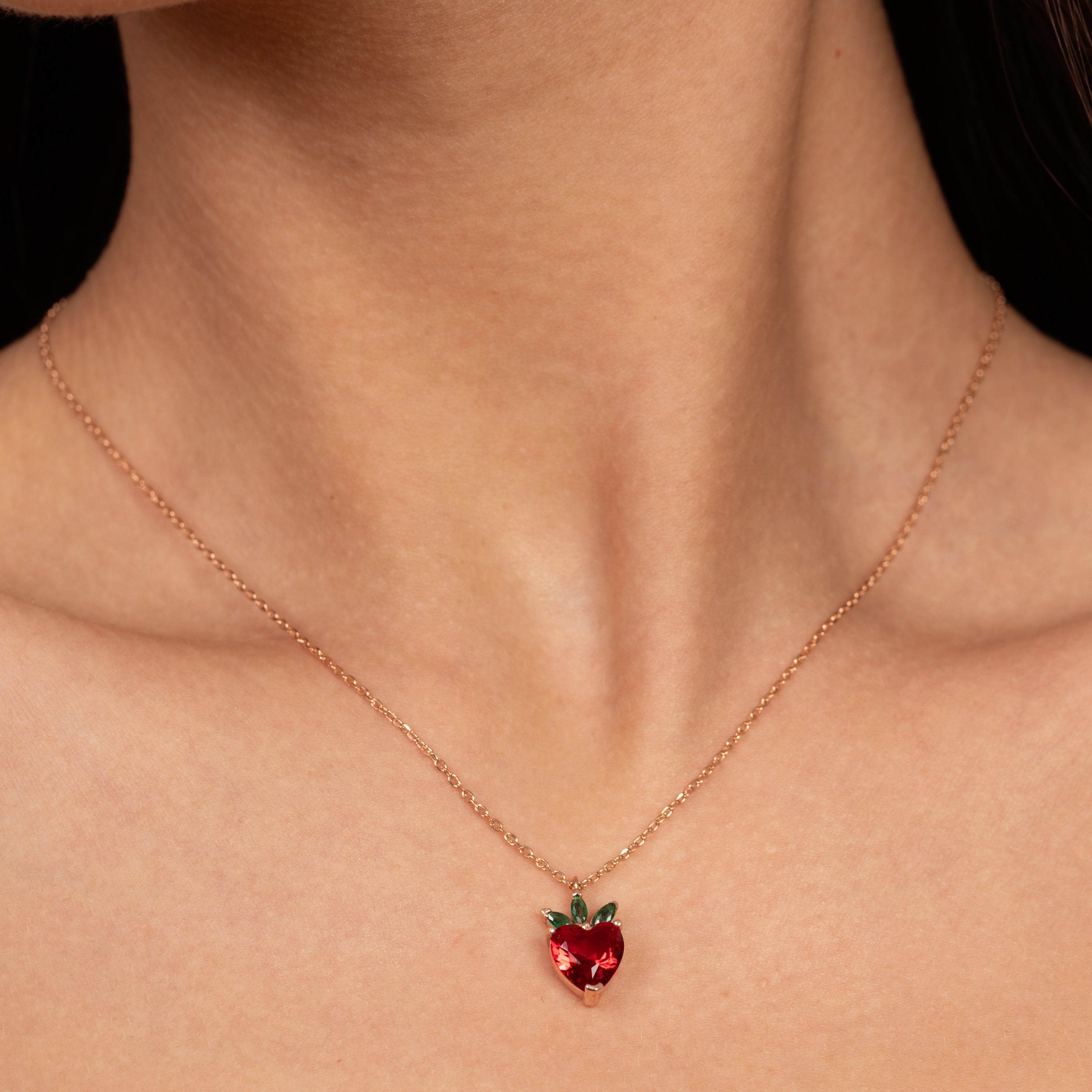 Heart Strawberry Necklace