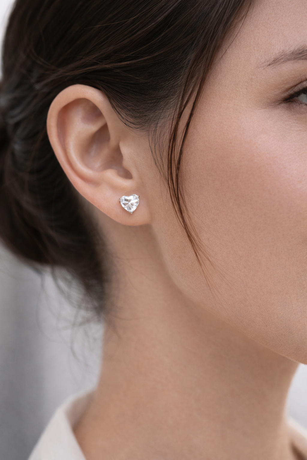 Heart Cut Zircon Stone Earrings - ARTSY SILVER