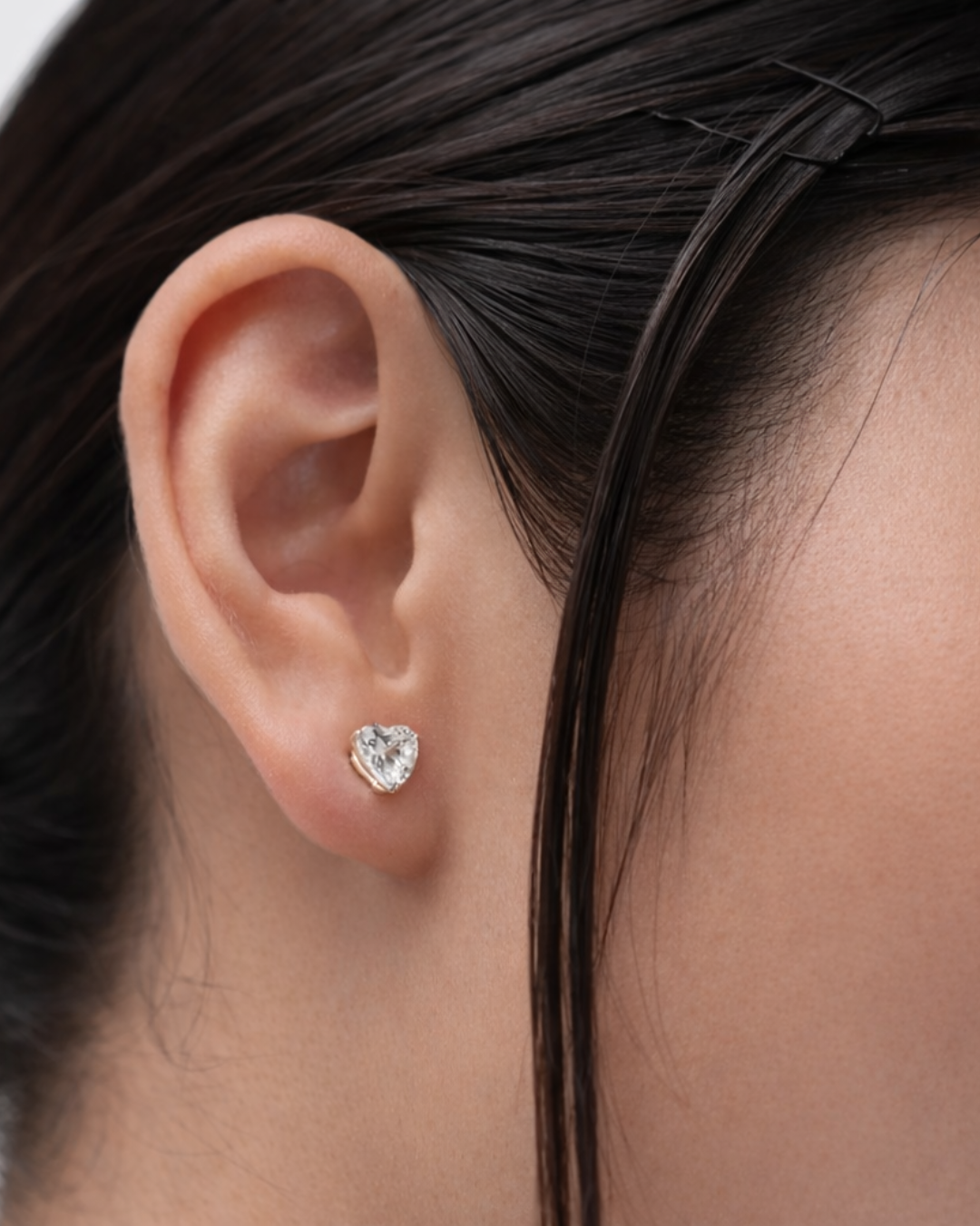 Heart Cut Zircon Stone Earrings - ARTSY SILVER