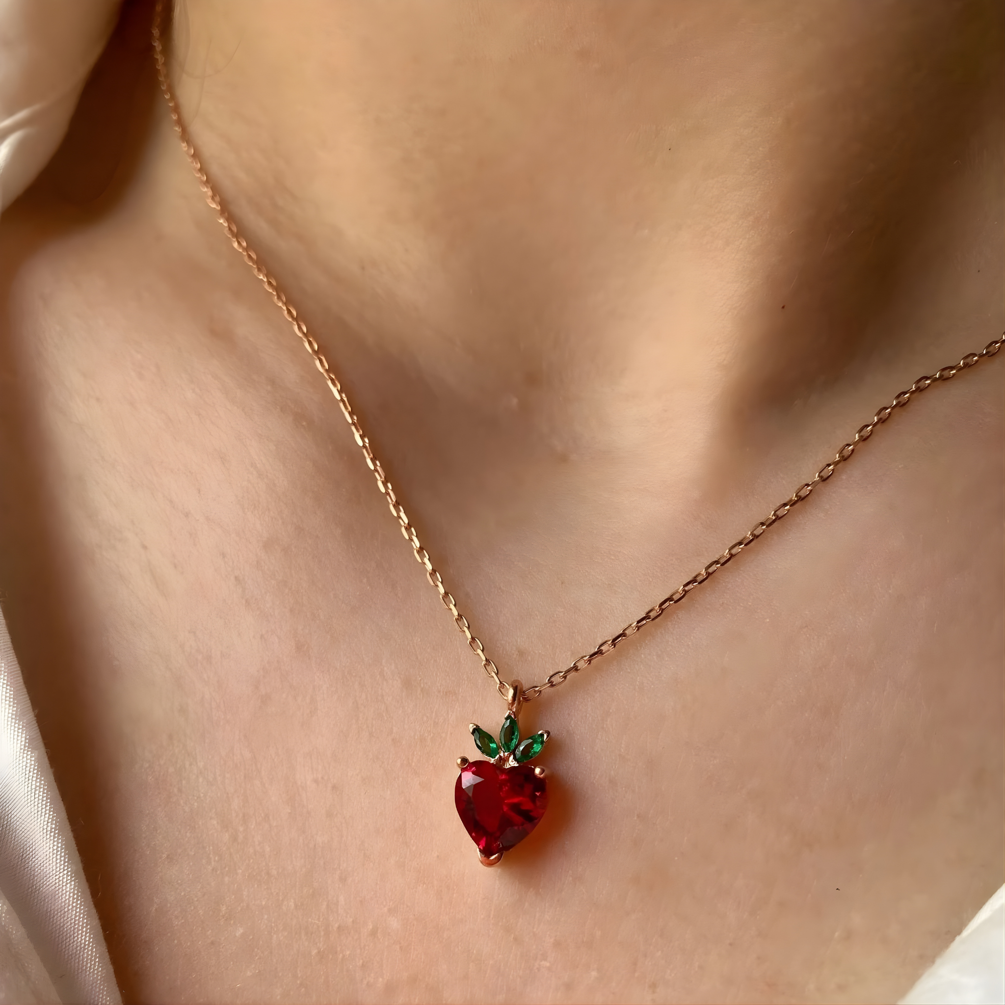 Heart Strawberry Necklace