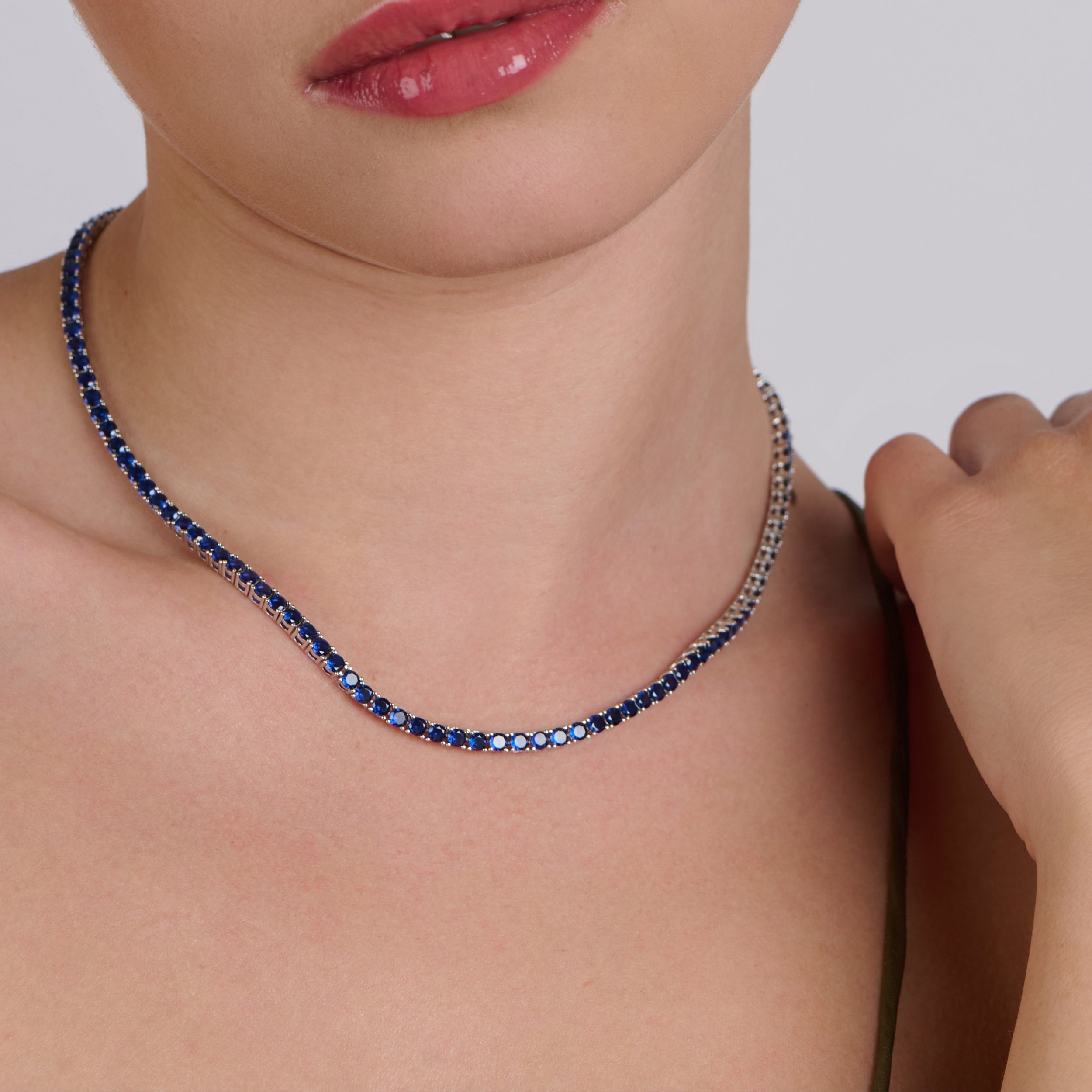 Imperial Sapphire Tennis Necklace