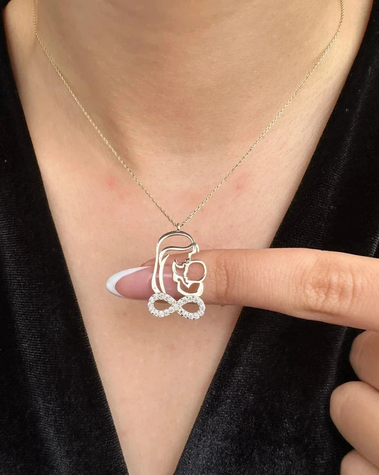 Infinity Mother and Child Necklace