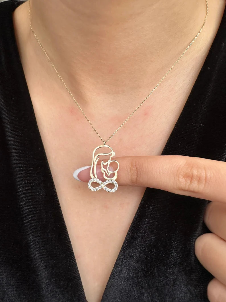 Infinity Mother and Child Necklace