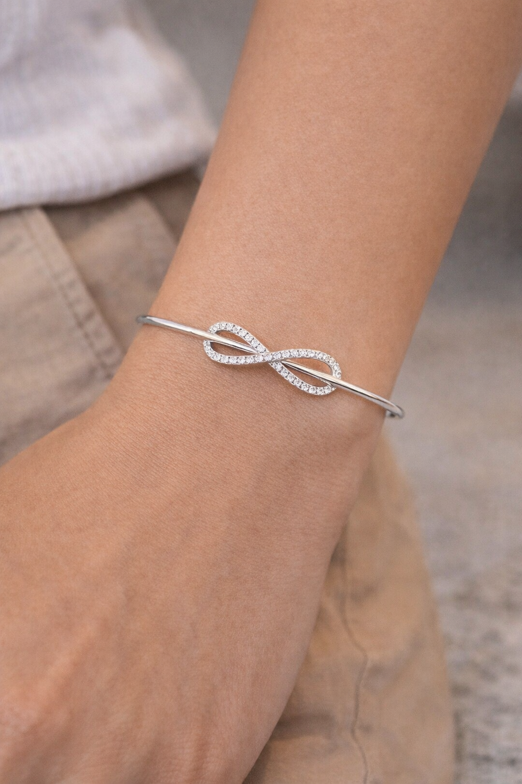 Infinity Silver Bangle - ARTSY SILVER