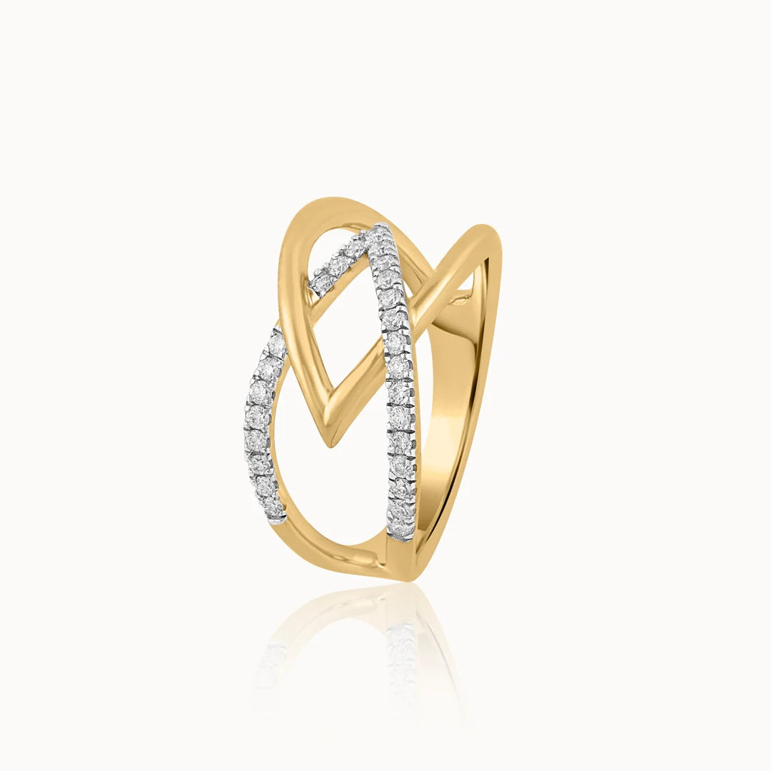 Interlocked- Chevron -Ring