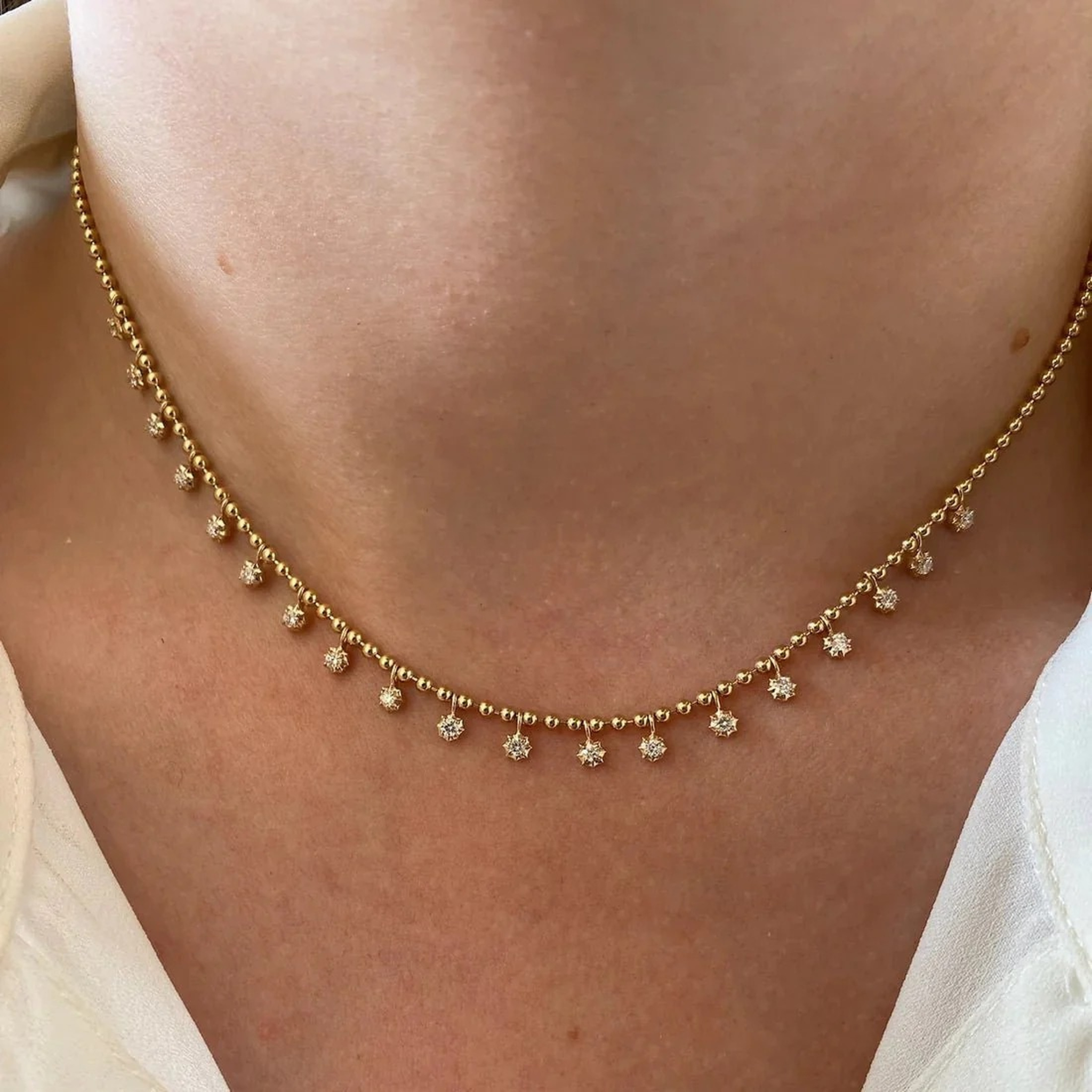 Jasmine White Zircon Necklace
