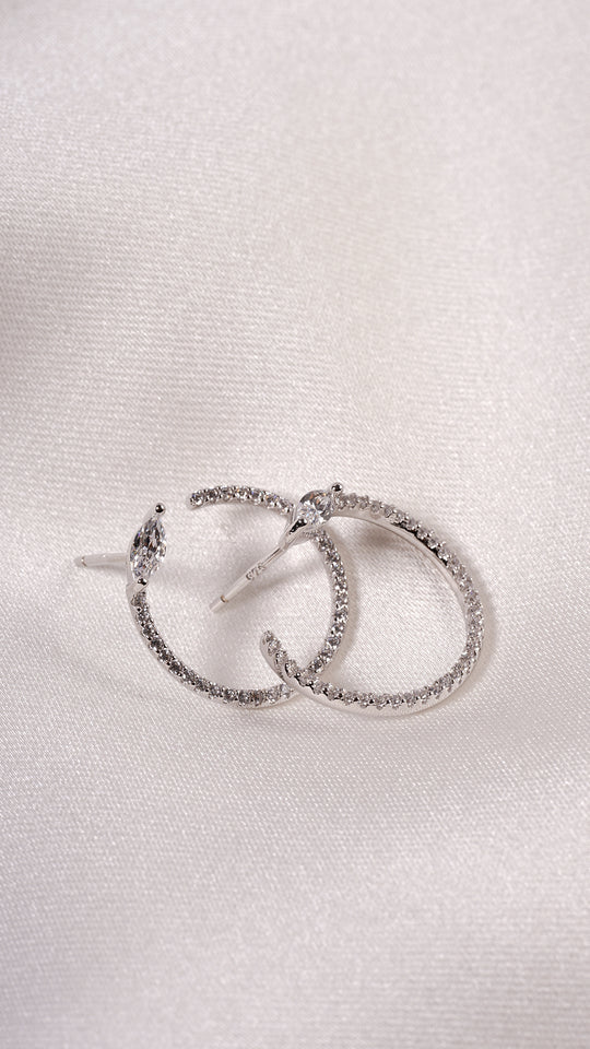 Juliette Marquise Silver Hoops