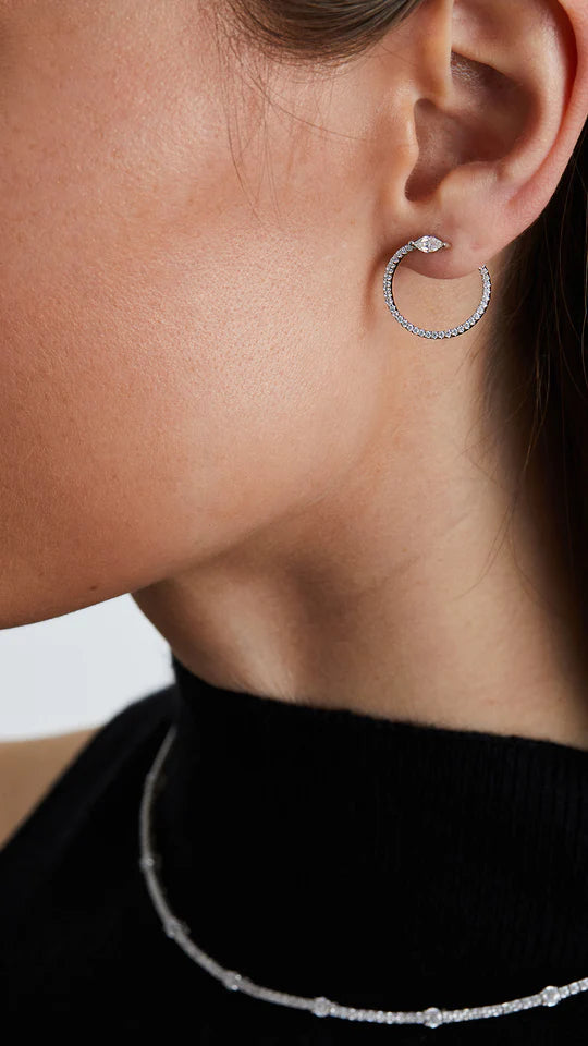 Juliette Marquise Silver Hoops