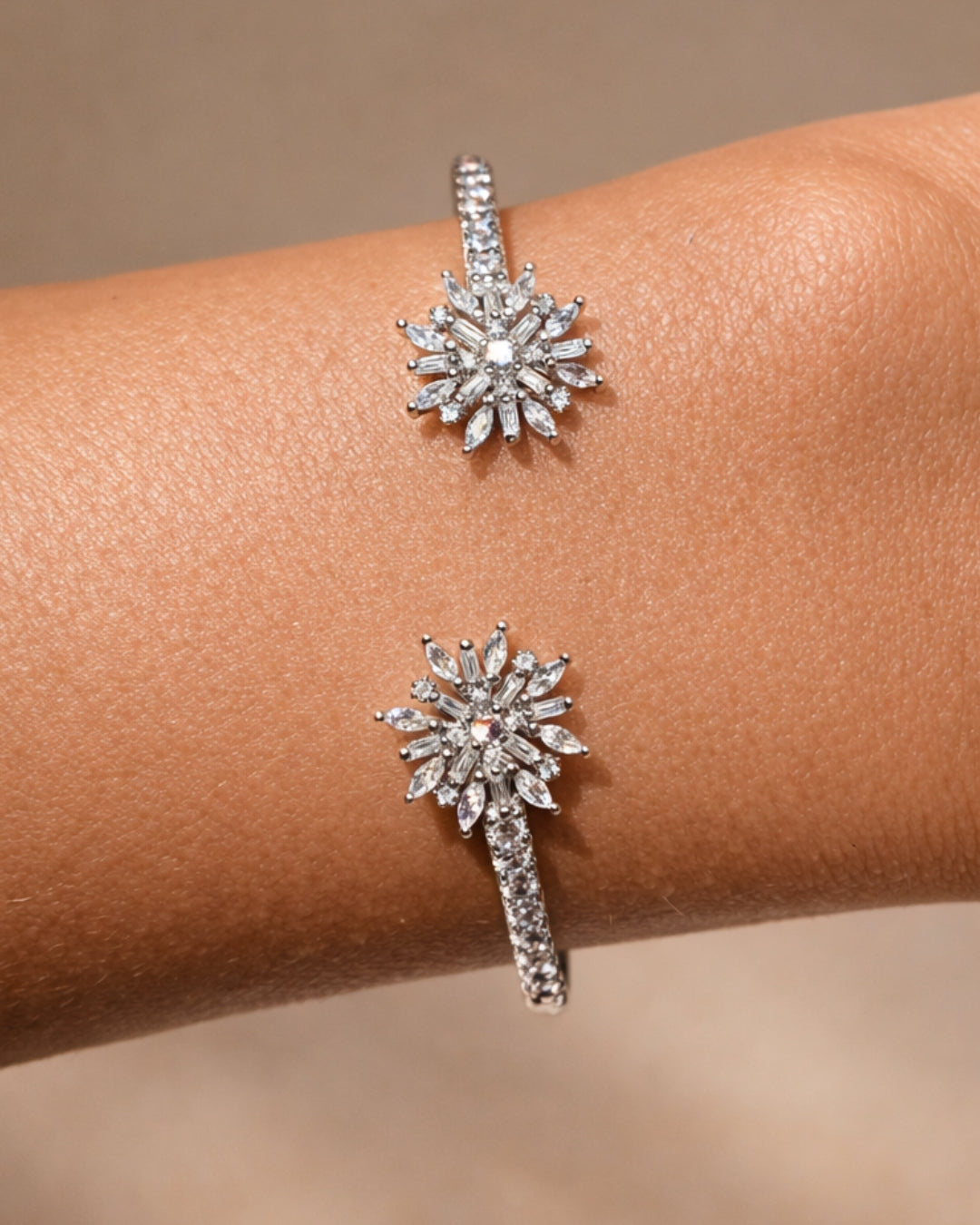 Just Blooming White Zircon Bangle