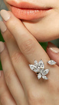 woman's Ring With White Zircon - ARTSY SILVER
