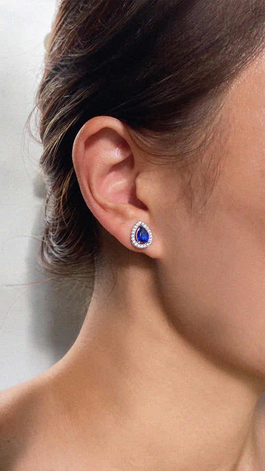 Lady Diana Blue Sapphire Earrings