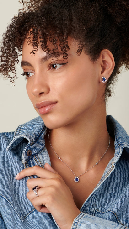 Lady Diana Blue Sapphire Earrings