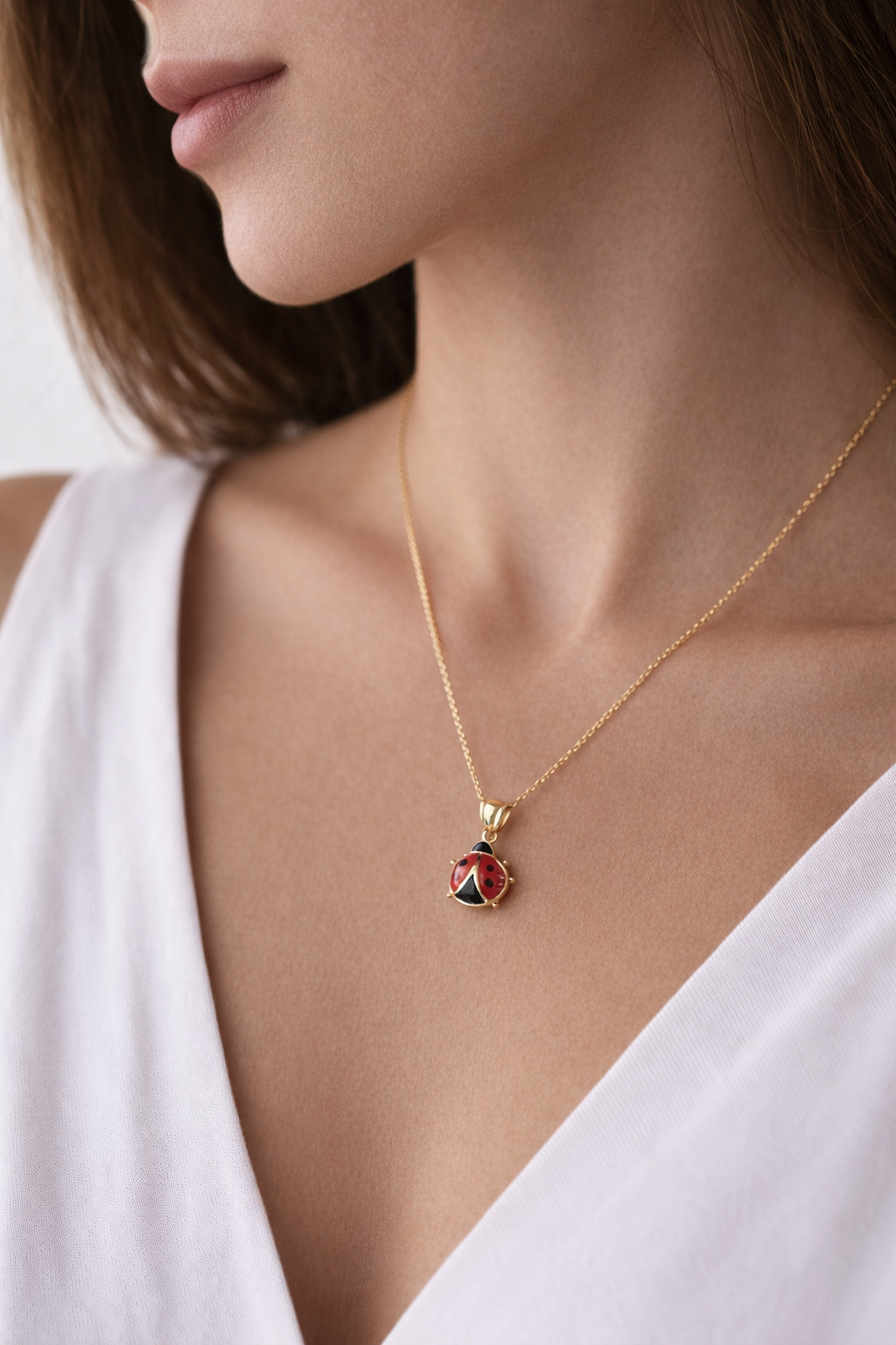 Ladybug Necklace Gold Plating - ARTSY SILVER