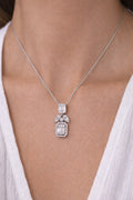 Layered Baguette Silver Necklace