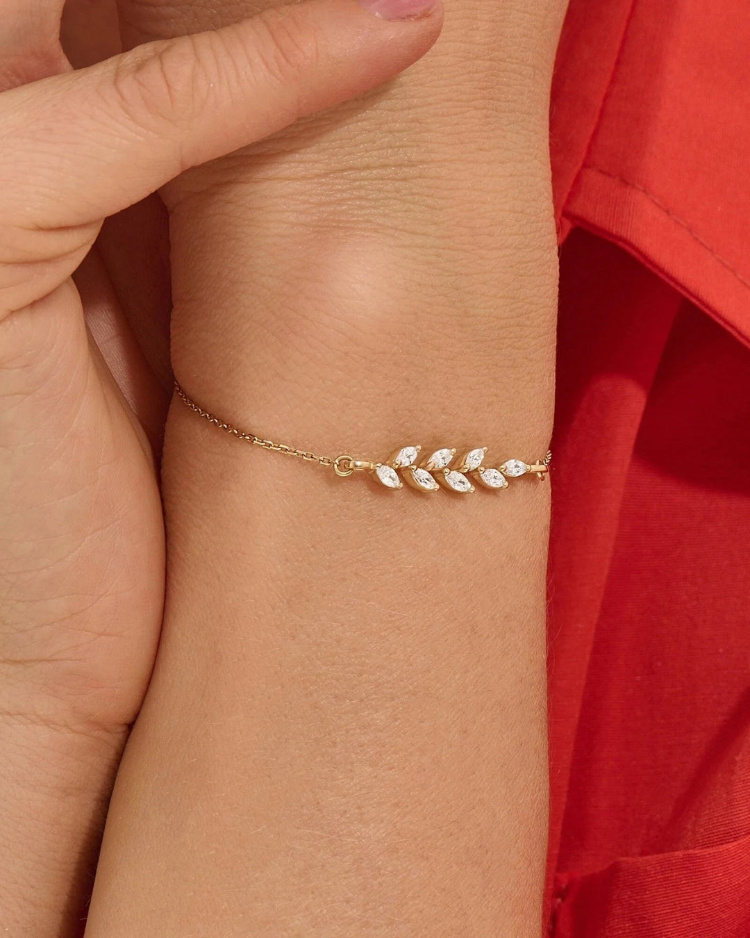 Leaf Marquise Cut Bracelet - ARTSY SILVER