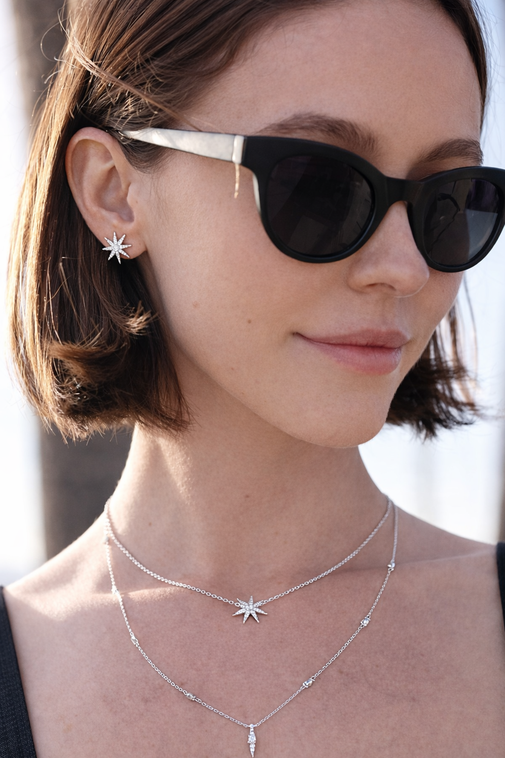 Light Of The Stars Necklace & Earrings Set - ARTSY SILVER