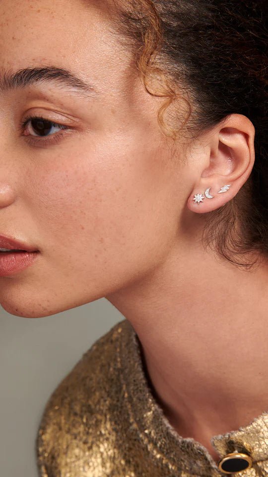 Lightning Stud Earrings - ARTSY SILVER