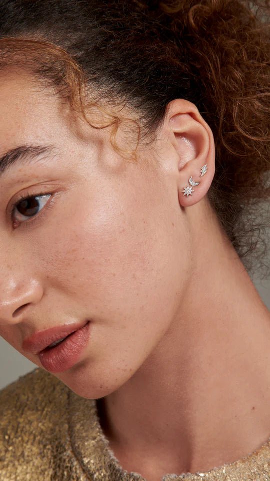 Lightning Stud Earrings - ARTSY SILVER