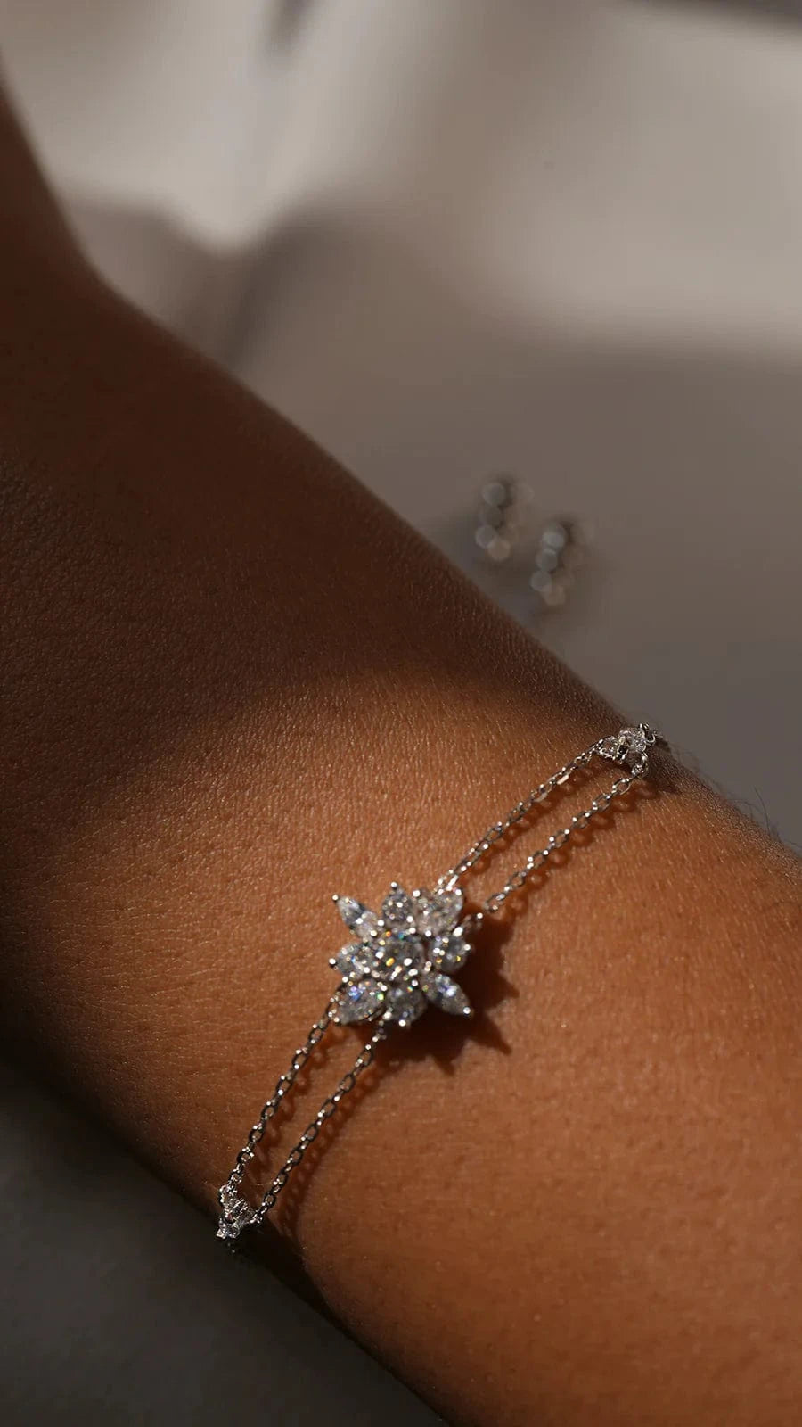 Lilly Zircon Rose Adjustable Bracelet