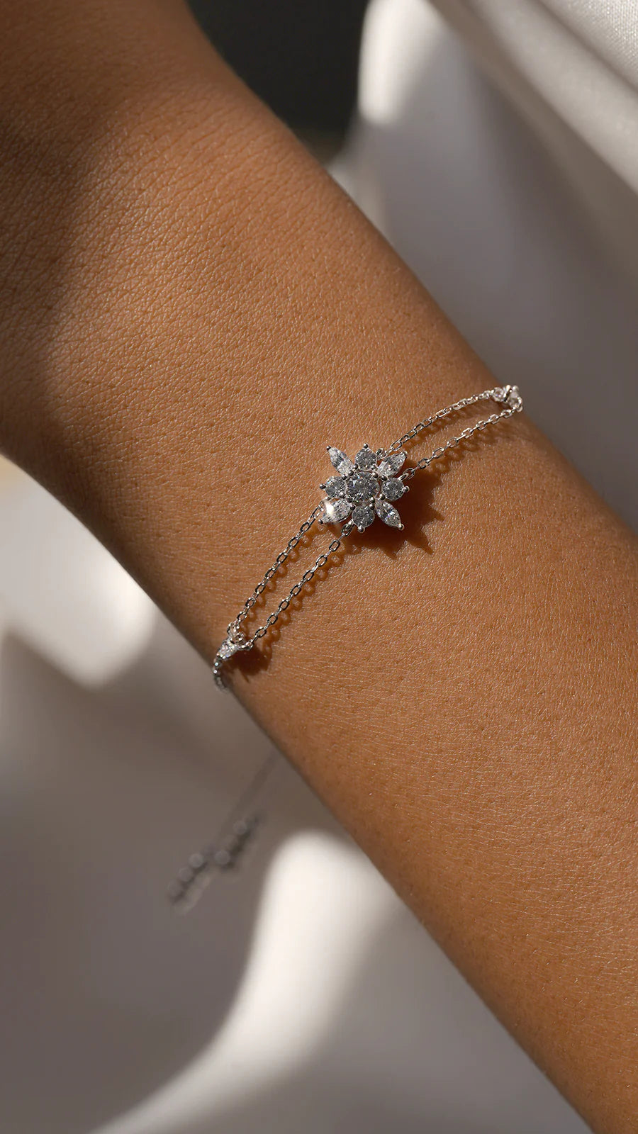 Lilly Zircon Rose Adjustable Bracelet