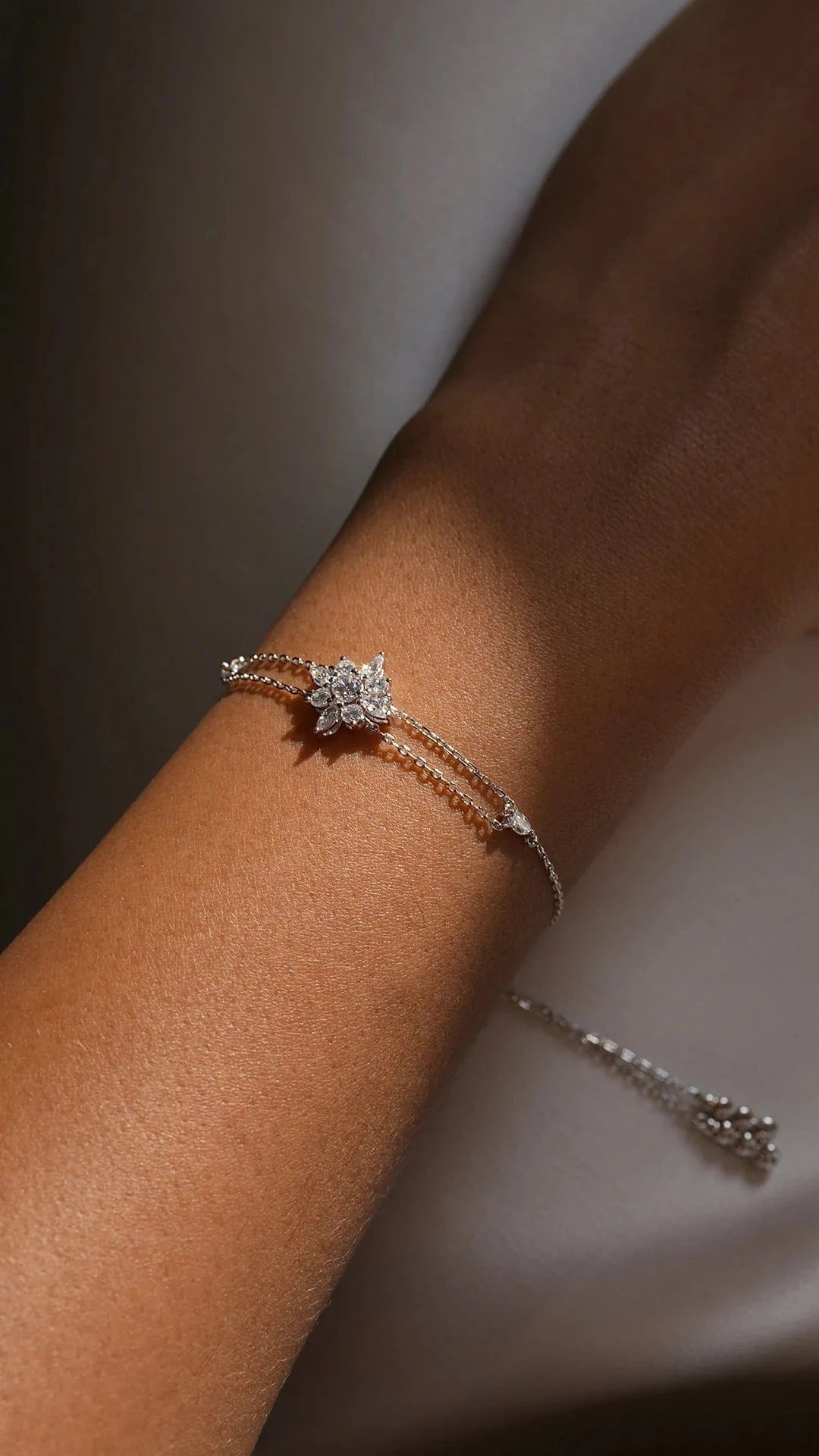 Lilly Zircon Rose Adjustable Bracelet