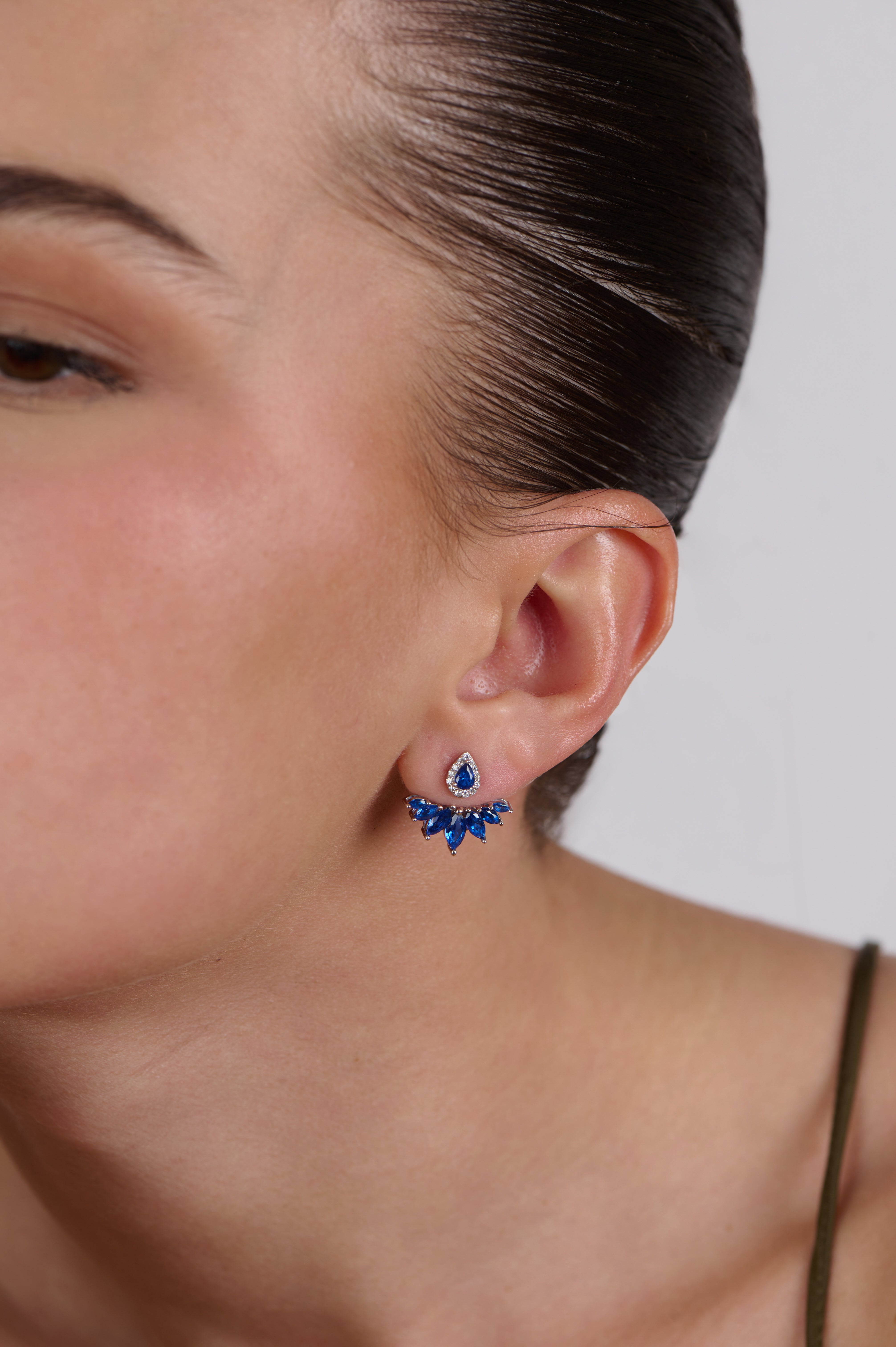 Lily Blue Sapphire Ear Jacket