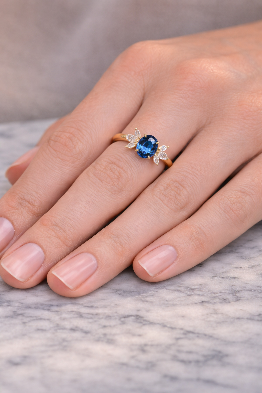 Little Angel Blue Sapphire Ring - ARTSY SILVER