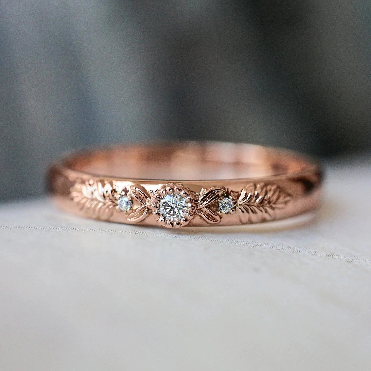 Soulmates Oath Zircon Band Rose Gold Plating - ARTSY SILVER