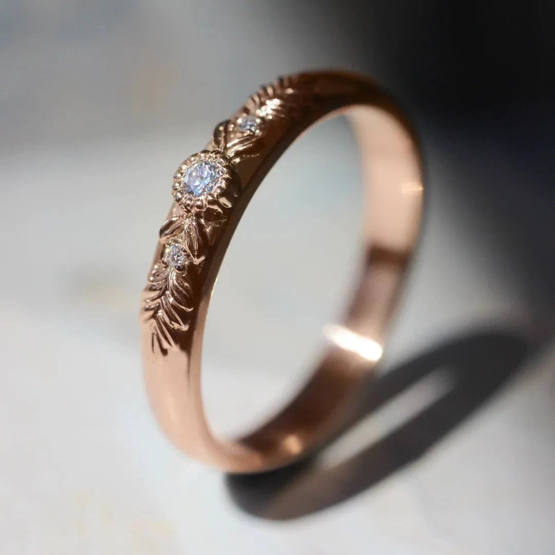 Soulmates Oath Zircon Band Rose Gold Plating - ARTSY SILVER