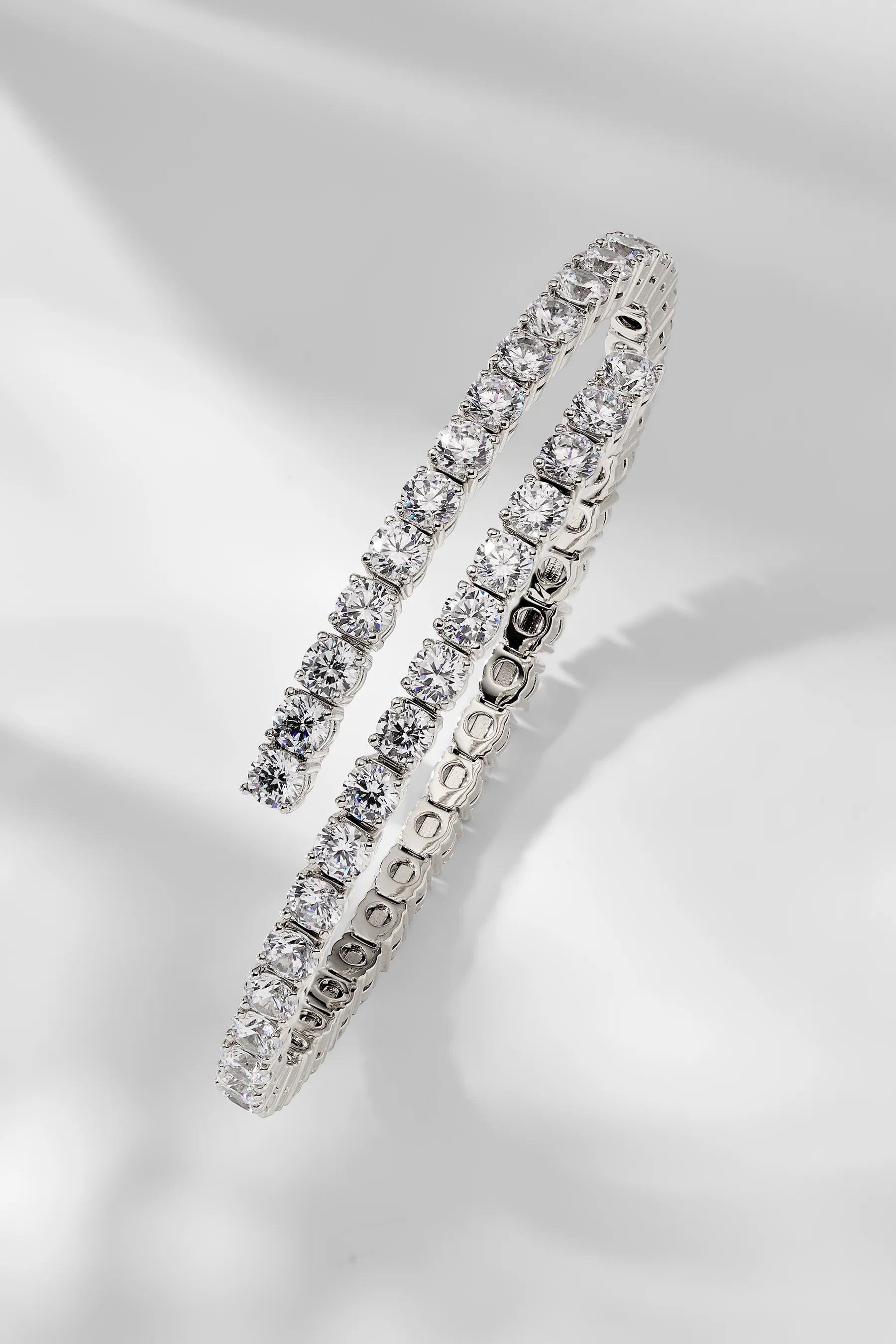 Spun 4mm Silver Tennis Bangle - ARTSY SILVER