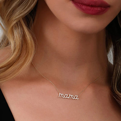 Mama Letter Necklace - ARTSY SILVER