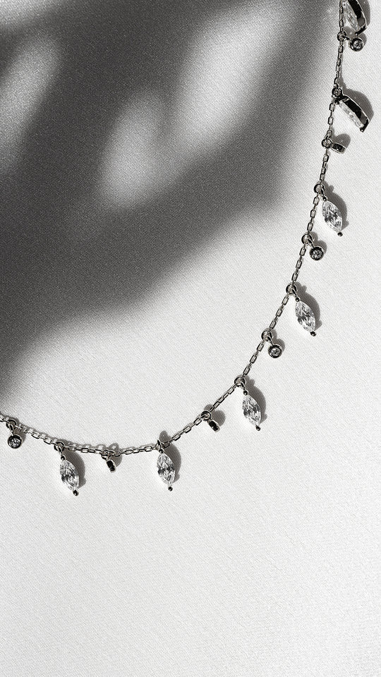 Diva Marquise Adjustable Necklace - ARTSY SILVER