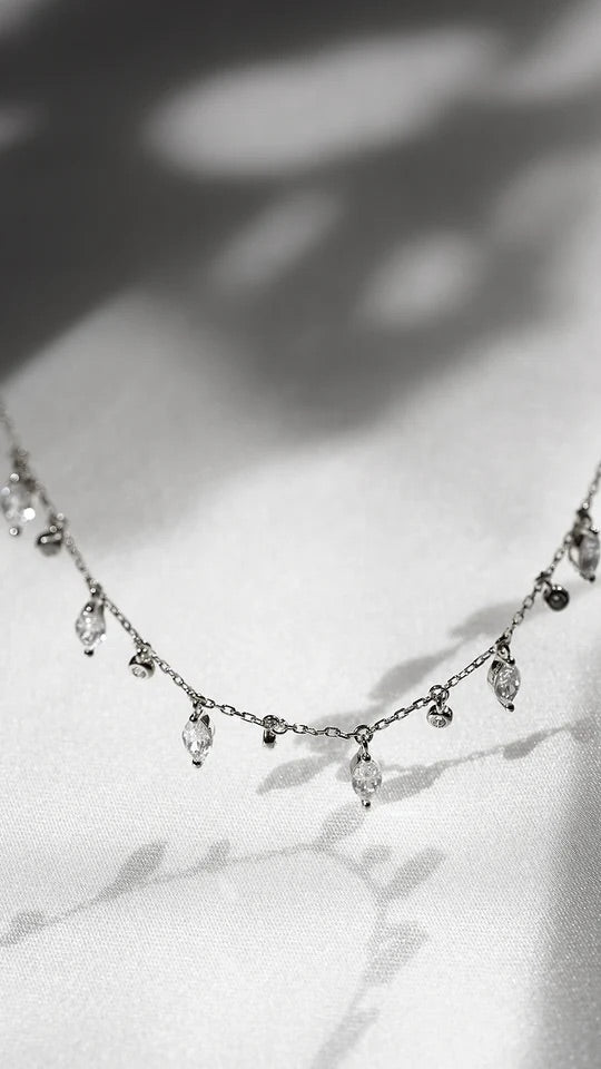 Diva Marquise Adjustable Necklace - ARTSY SILVER