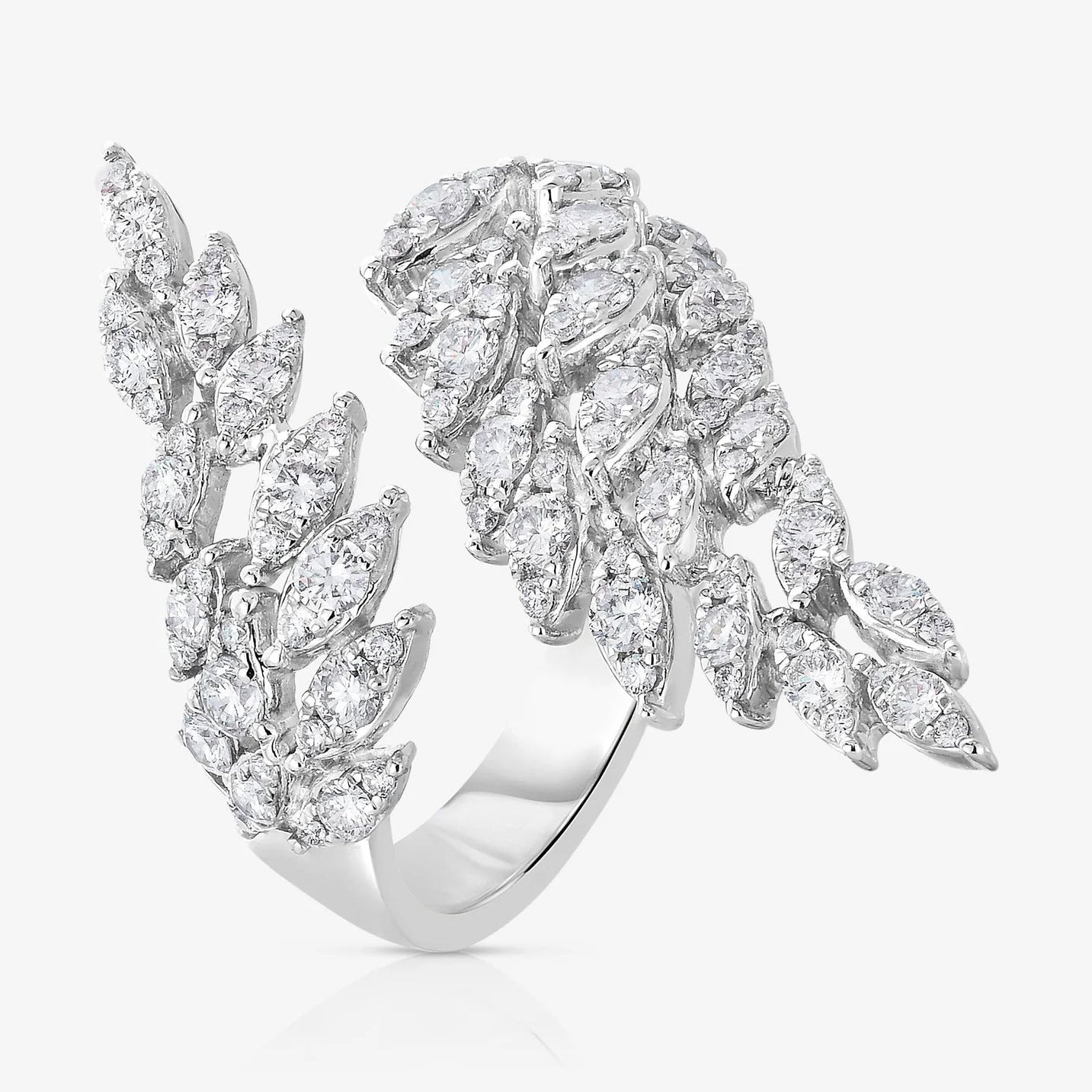 Angel Blooming Wrap Zircon Ring - ARTSY SILVER
