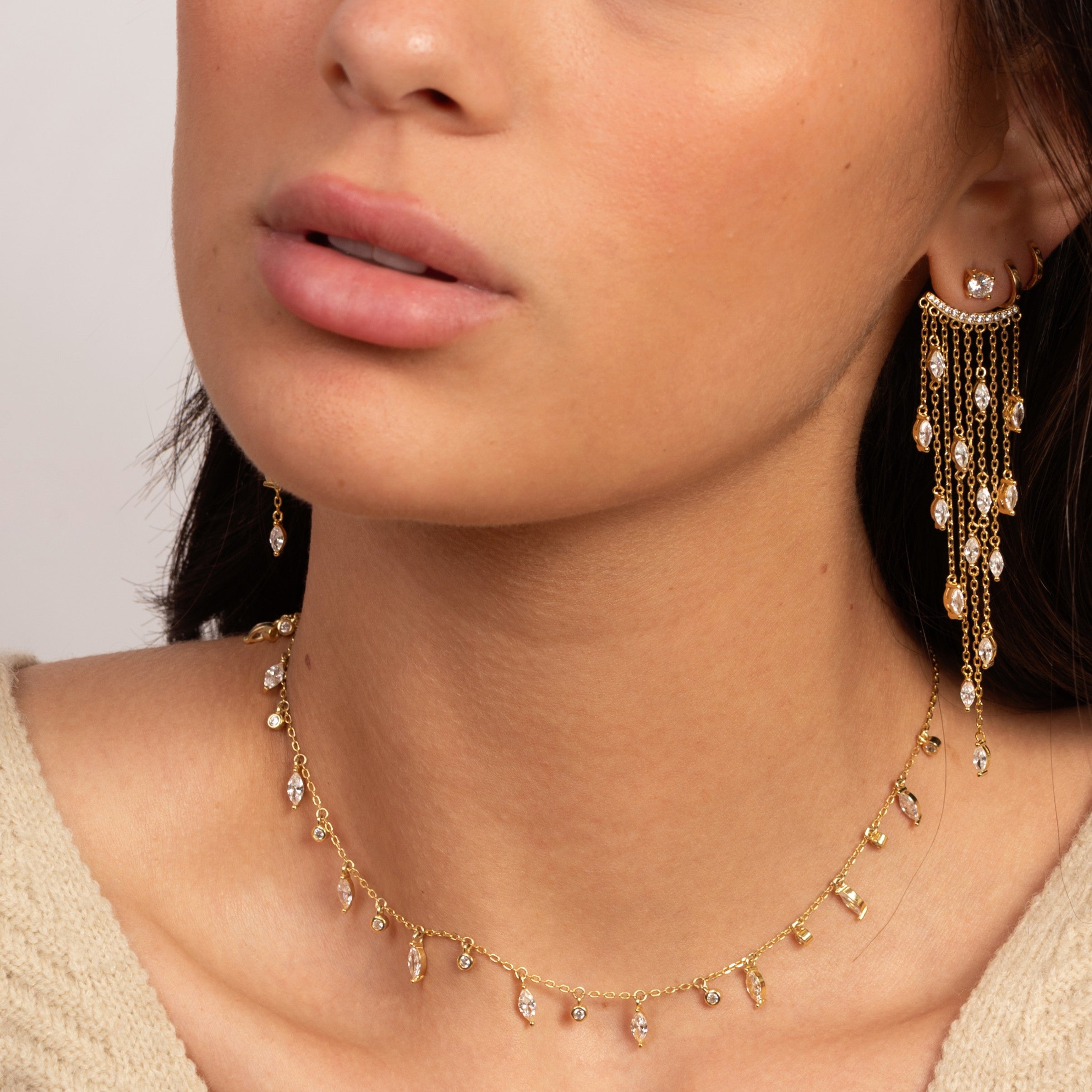 Siren Cut Necklace & Earring Set