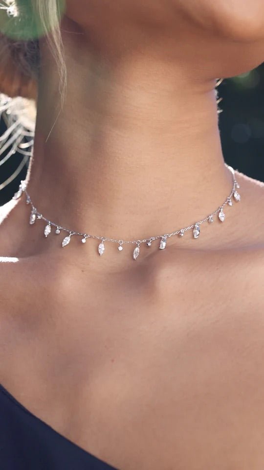 Diva Marquise Adjustable Necklace - ARTSY SILVER