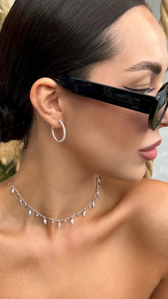 Diva Marquise Adjustable Necklace - ARTSY SILVER