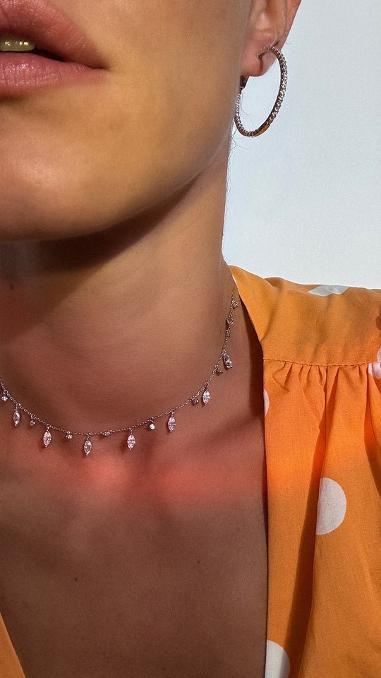 Diva Marquise Adjustable Necklace - ARTSY SILVER