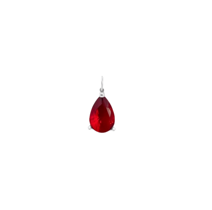 Mars Red Pear Cut Pendant - ARTSY SILVER
