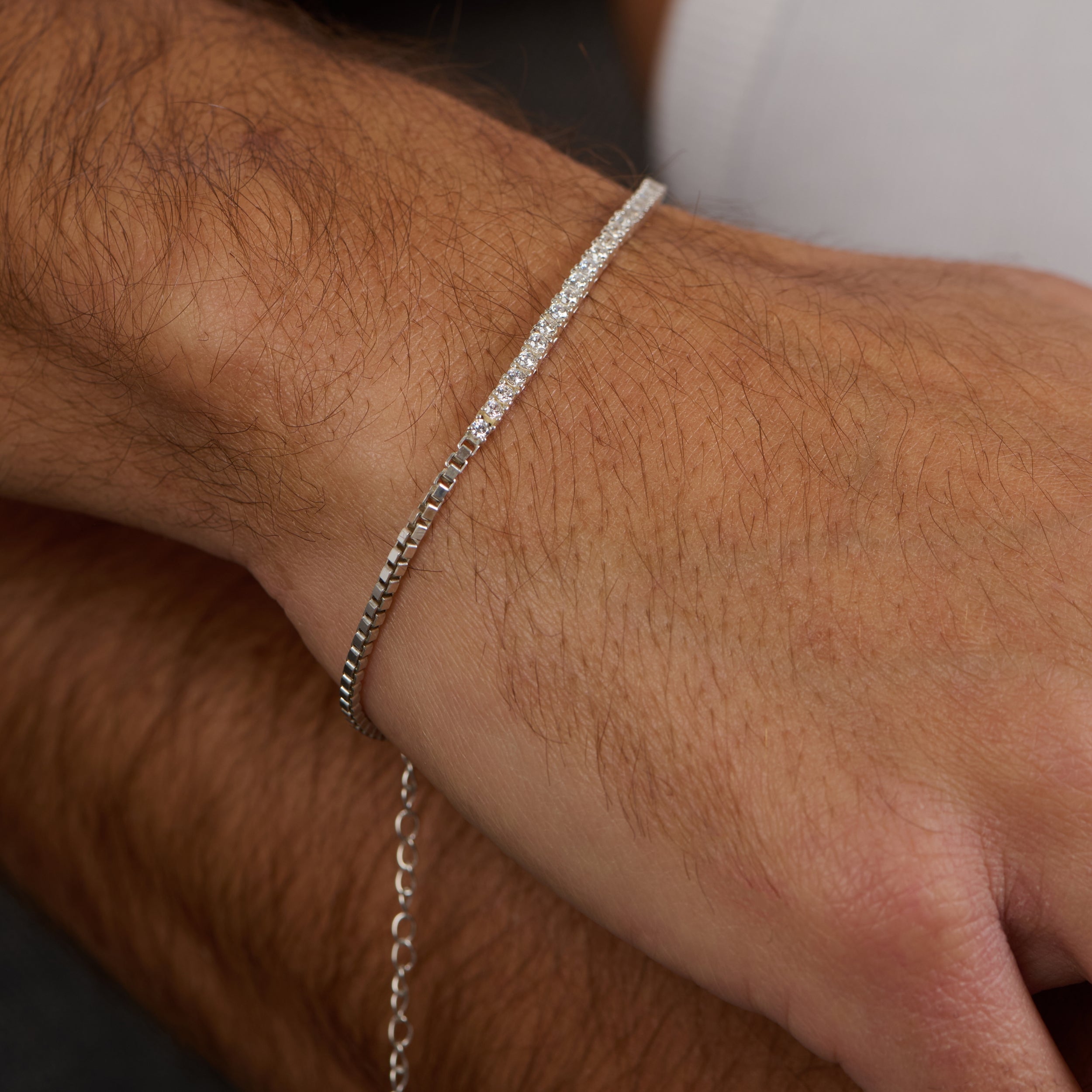 Men’s Box Tennis Bracelet